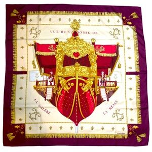 Hermès 'Vue du Carosse de la Galère la Réale' 100% Authentic Silk Scarf 90 Cm